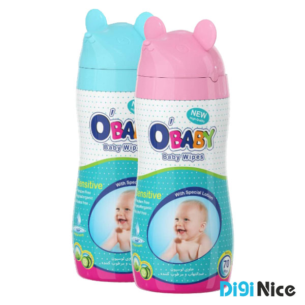 دستمال مرطوب قوطی کودک او بیبی بسته 70 عددی
