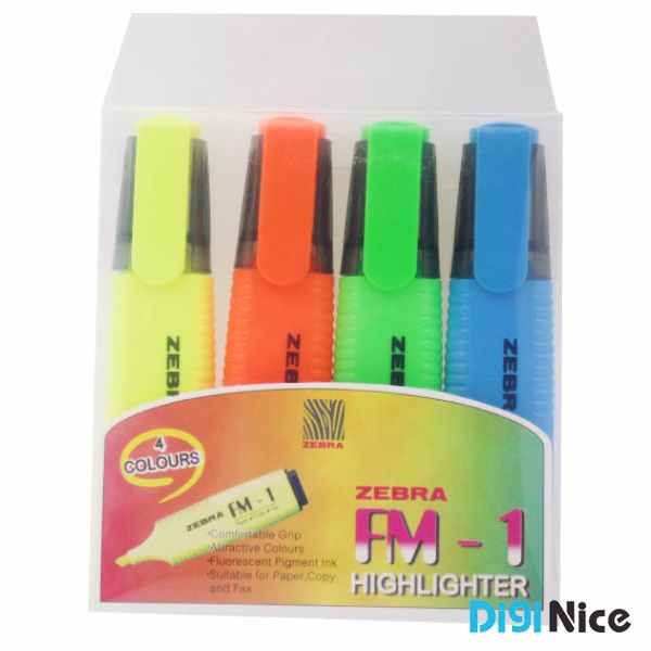 علامت زن زبرا مدل FM-1 بسته 4 عددی