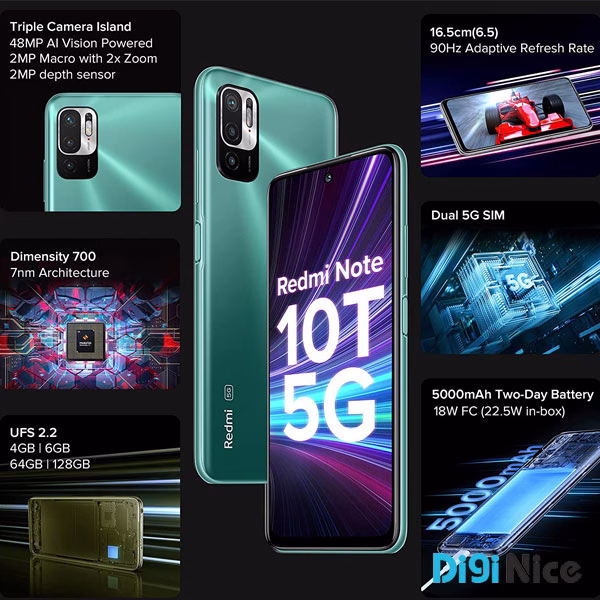 گوشی شیائومی مدل Redmi Note 10T 5G