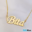 آویز گردنبند طلا 18 عیار طرح Bita بیتا