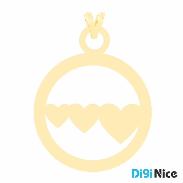 آویز گردنبند طلا 18 عیار طرح قلب کد DN002