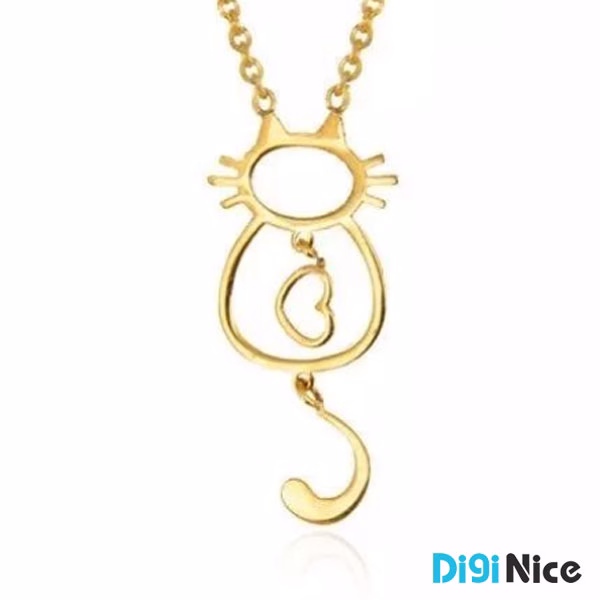 آویز گردنبند طلا 18 عیار طرح گربه
