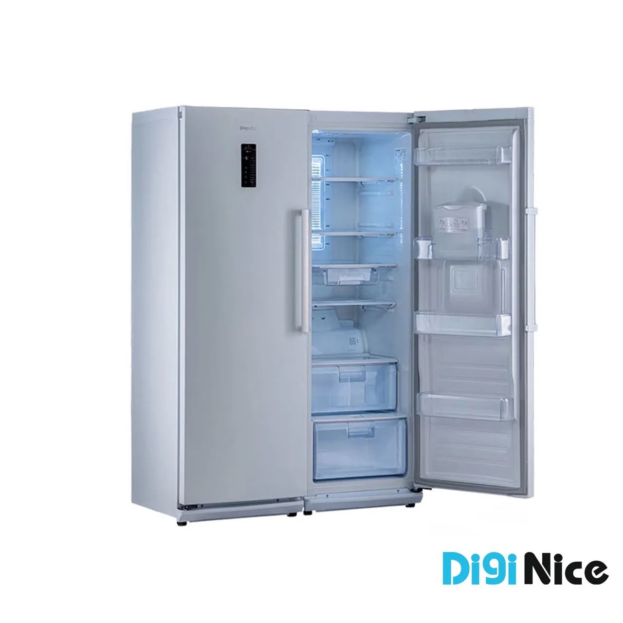 یخچال فریزر دو قلو دیپوینت مدل D5i سفید - درب یخچال باز