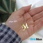 آویز گردنبند طلا 18 عیار طرح حرف لاتین M ام (کد DN-P0029)