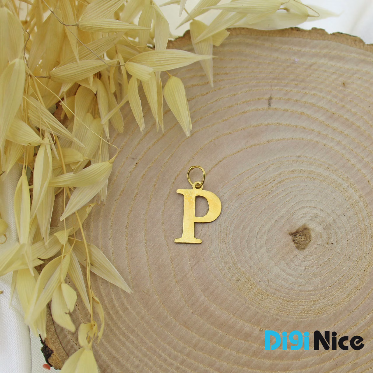 آویز گردنبند طلا 18 عیار طرح P (کد DN-P0071)