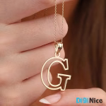 آویز گردنبند طلا 18 عیار طرح حرف لاتین G