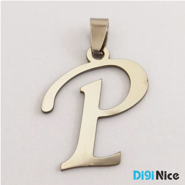 آویز گردنبند طلا 18 عیار طرح حرف لاتین P