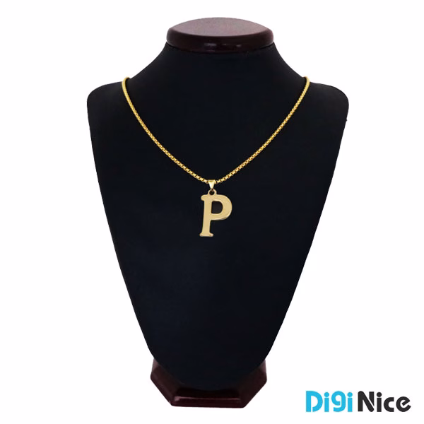 آویز گردنبند طلا 18 عیار طرح حرف لاتین P