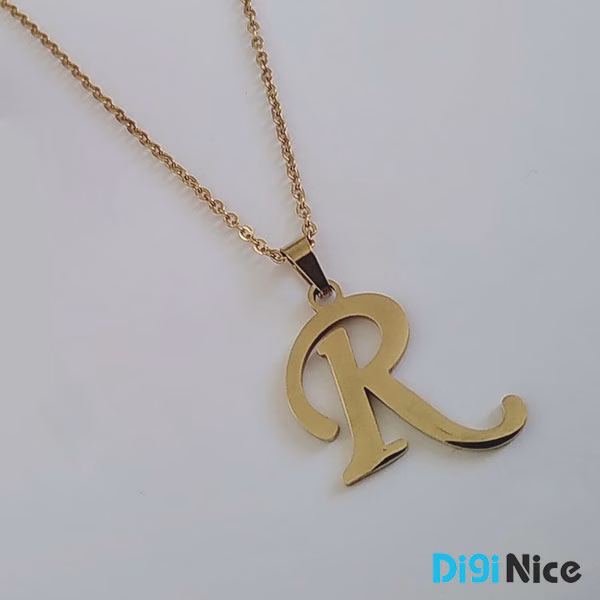 آویز گردنبند طلا 18 عیار طرح حرف لاتین R