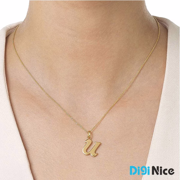 آویز گردنبند طلا 18 عیار طرح حرف لاتین U 601