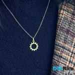 آویز-گردنبند-طلا-18-عیار-طرح-خورشید