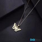 آویز گردنبند طلا 18 عیار طرح پروانه