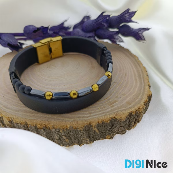 دستبند چرمی مهره دار کد DN0033