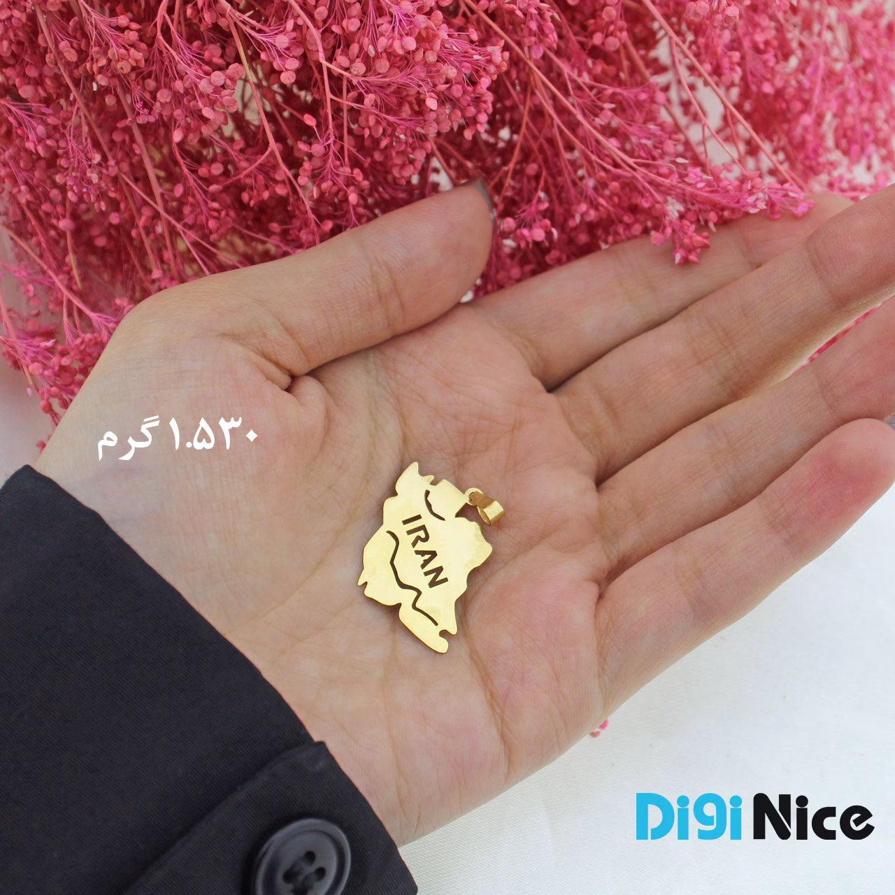 گردنبند طلا 18 عیار طرح ایران (کد DN-P1334)