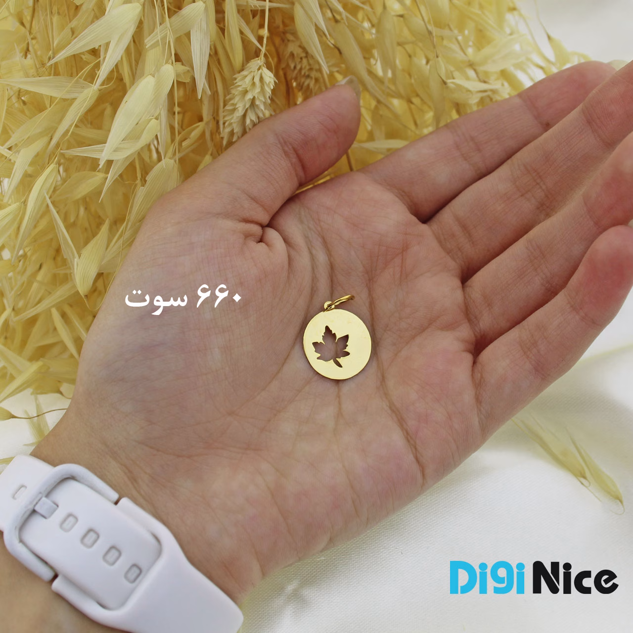 گردنبند طلا 18 عیار طرح برگ (کد DN-P0254)