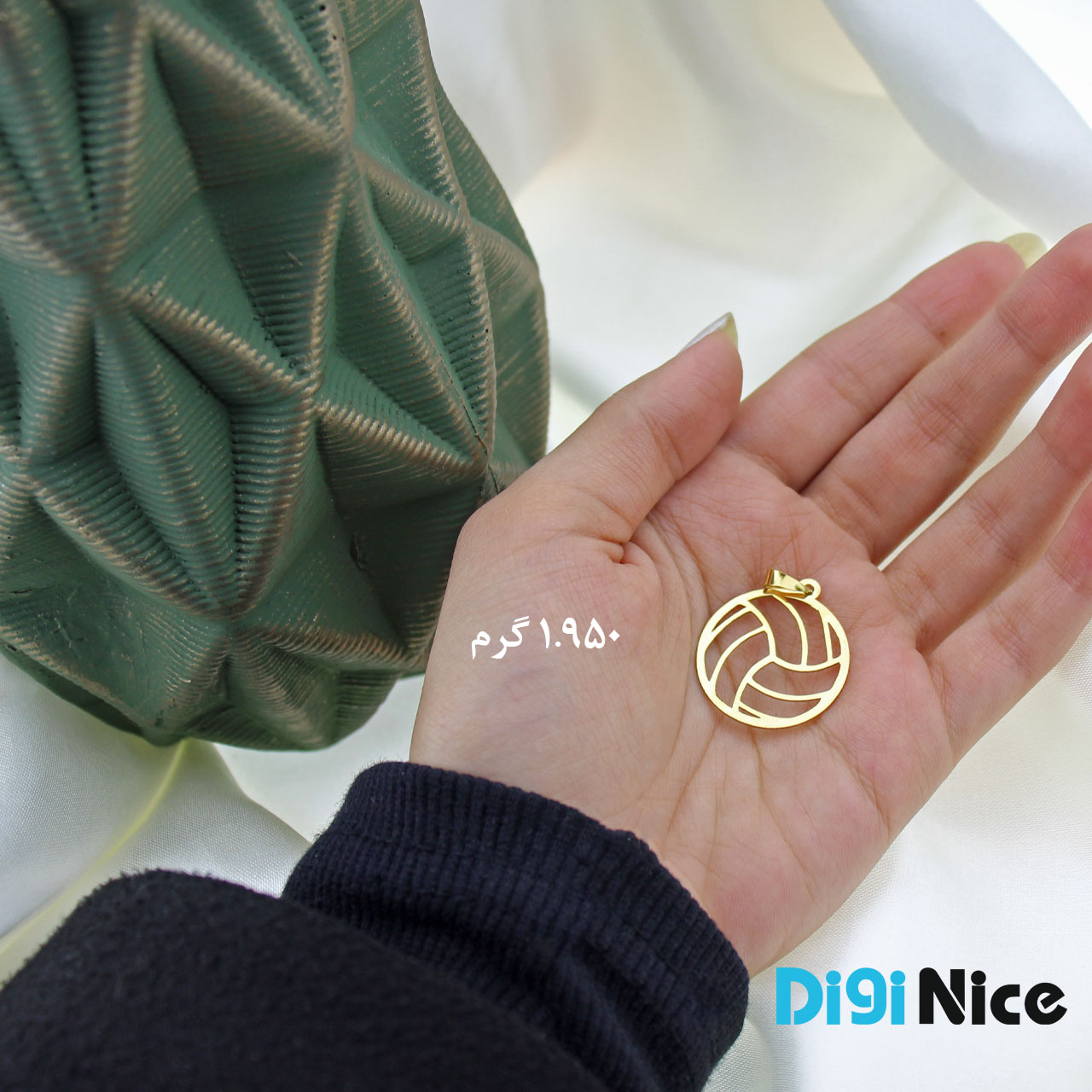 گردنبند طلا 18 عیار طرح توپ (کد DN-P0238)