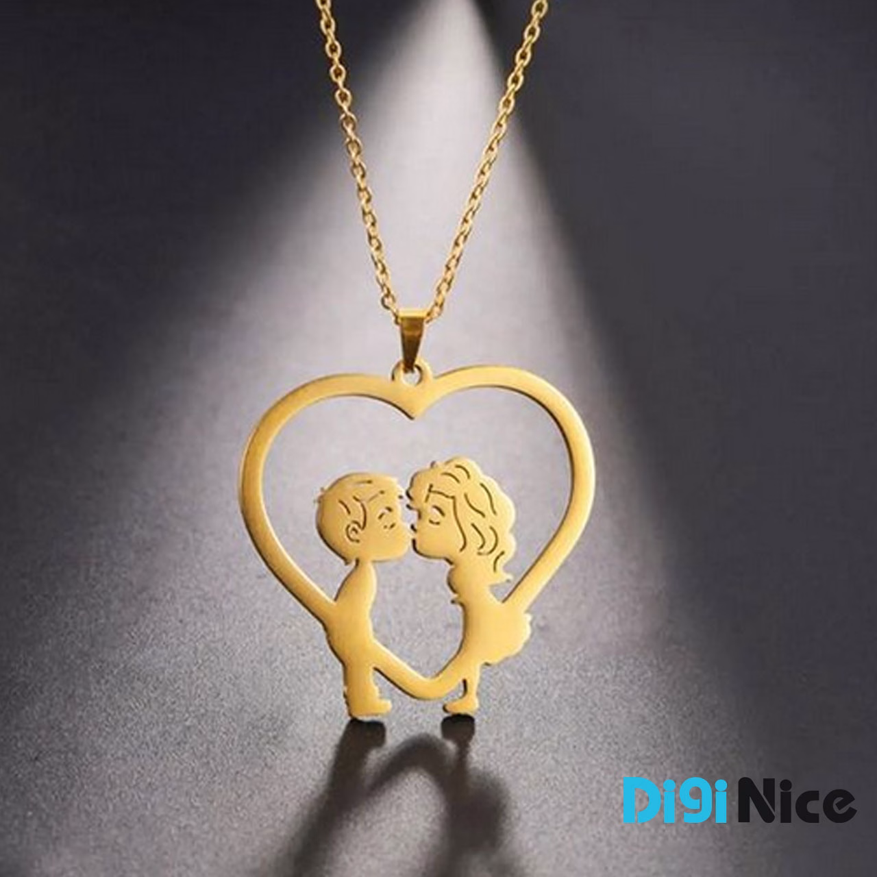 گردنبند طلا 18 عیار طرح دختر و پسر