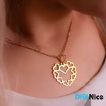 گردنبند طلا 18 عیار طرح قلب