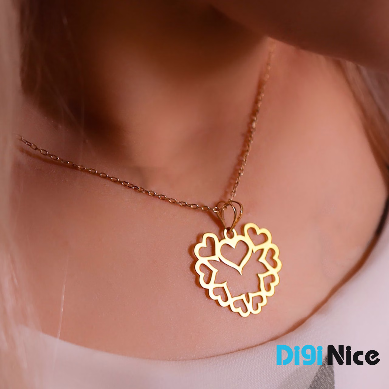 گردنبند طلا 18 عیار طرح قلب