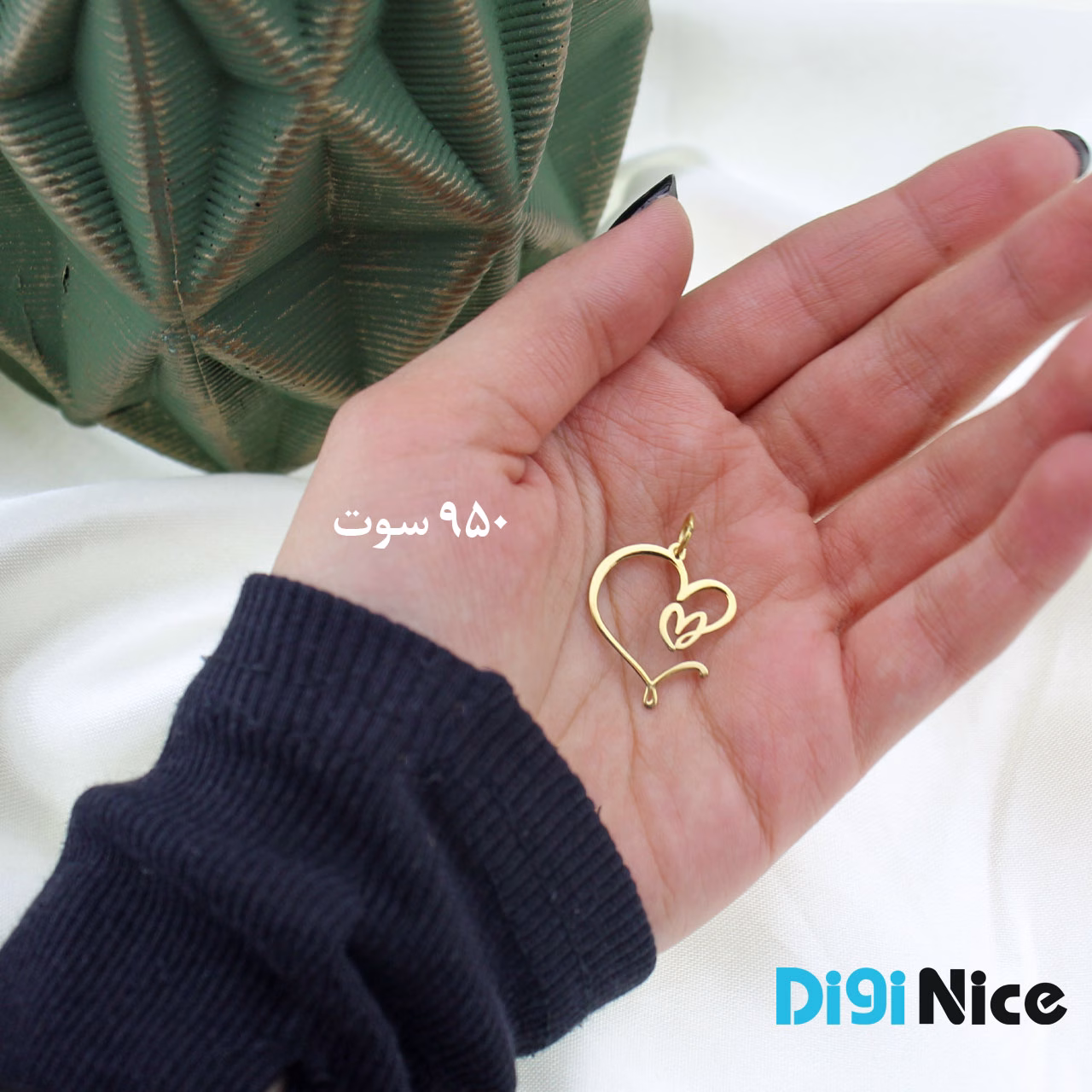 گردنبند طلا 18 عیار طرح قلب (کد DN-P0359)