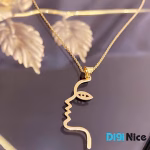 گردنبند طلا 18 عیار طرح نیم رخ