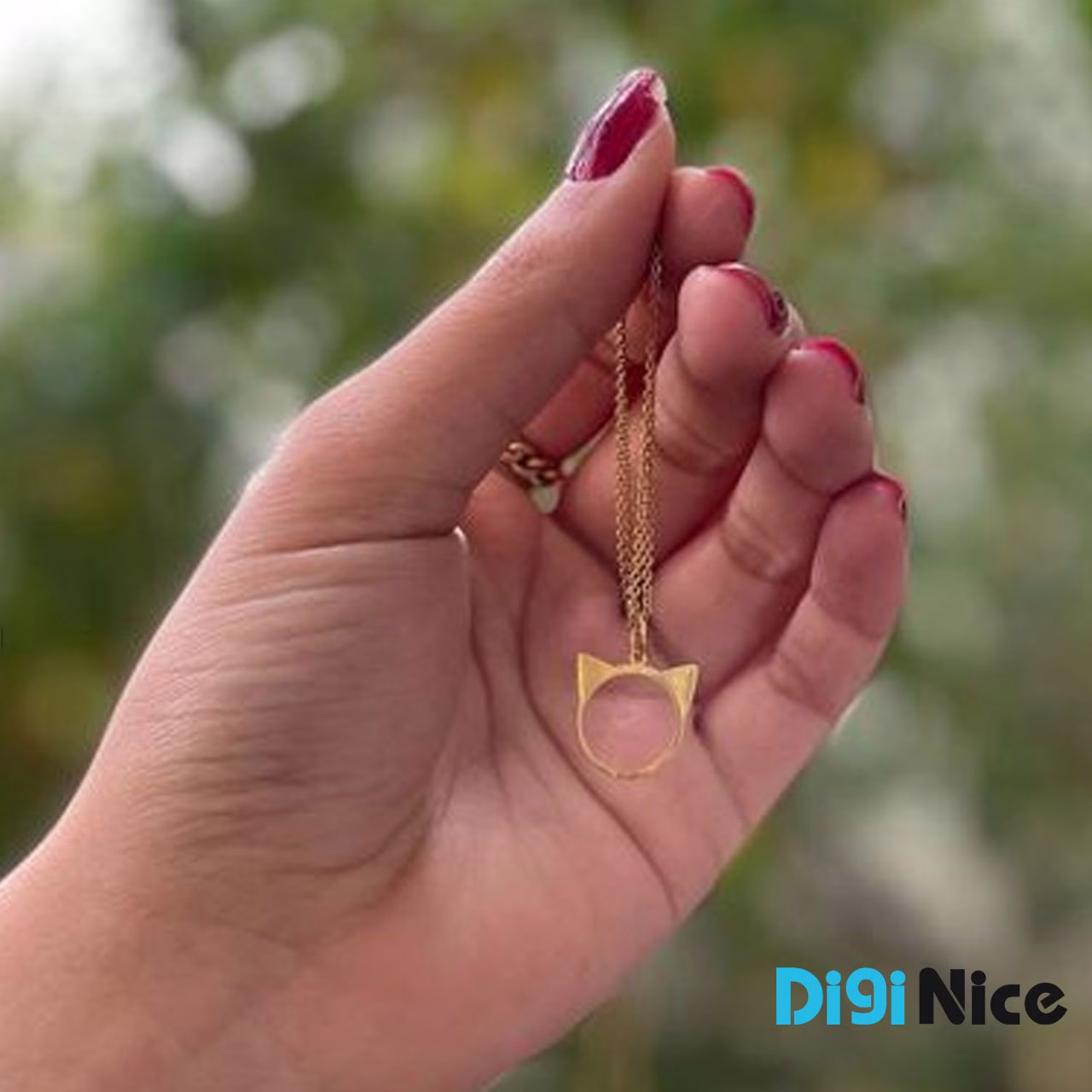 گردنبند طلا 18 عیار طرح گربه