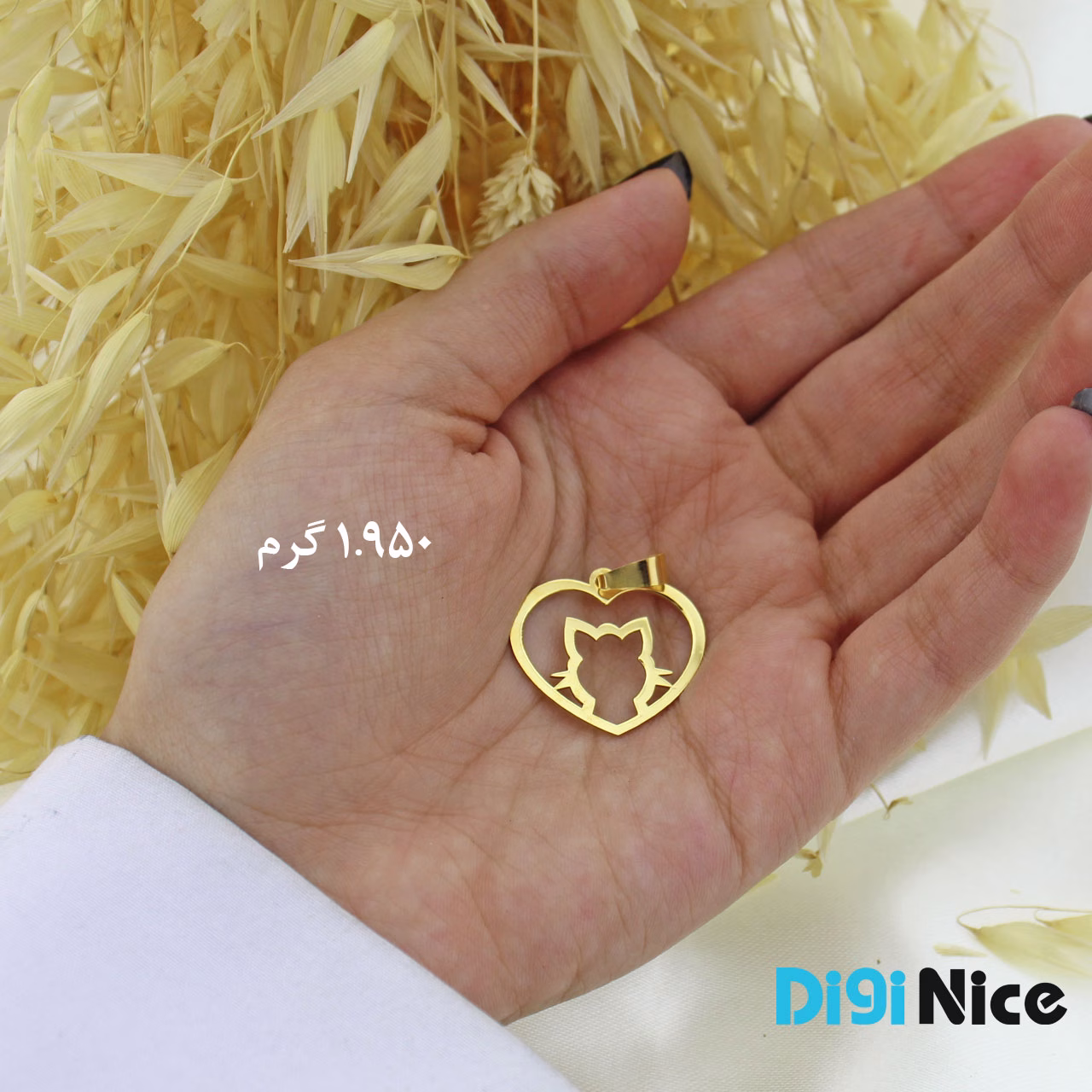 گردنبند طلا 18 عیار طرح گربه (کد DN-P0305)