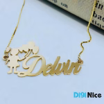 آویز گردنبند طلا 18 عیار طرح Delvin دلوین