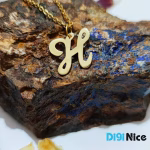 آویز گردنبند طلا 18 عیار طرح H
