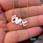 آویز گردنبند طلا 18 عیار طرح LOVE
