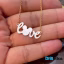 آویز گردنبند طلا 18 عیار طرح LOVE