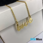 آویز گردنبند طلا 18 عیار طرح LOVE