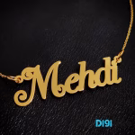 آویز گردنبند طلا 18 عیار طرح mehdi مهدی