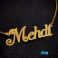 آویز گردنبند طلا 18 عیار طرح mehdi مهدی