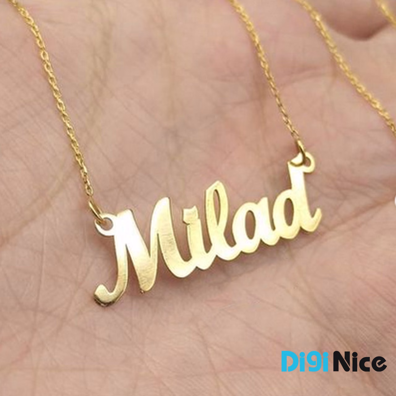 آویز گردنبند طلا 18 عیار طرح milad میلاد