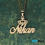 آویز گردنبند طلا 18 عیار طرح nikan نیکان