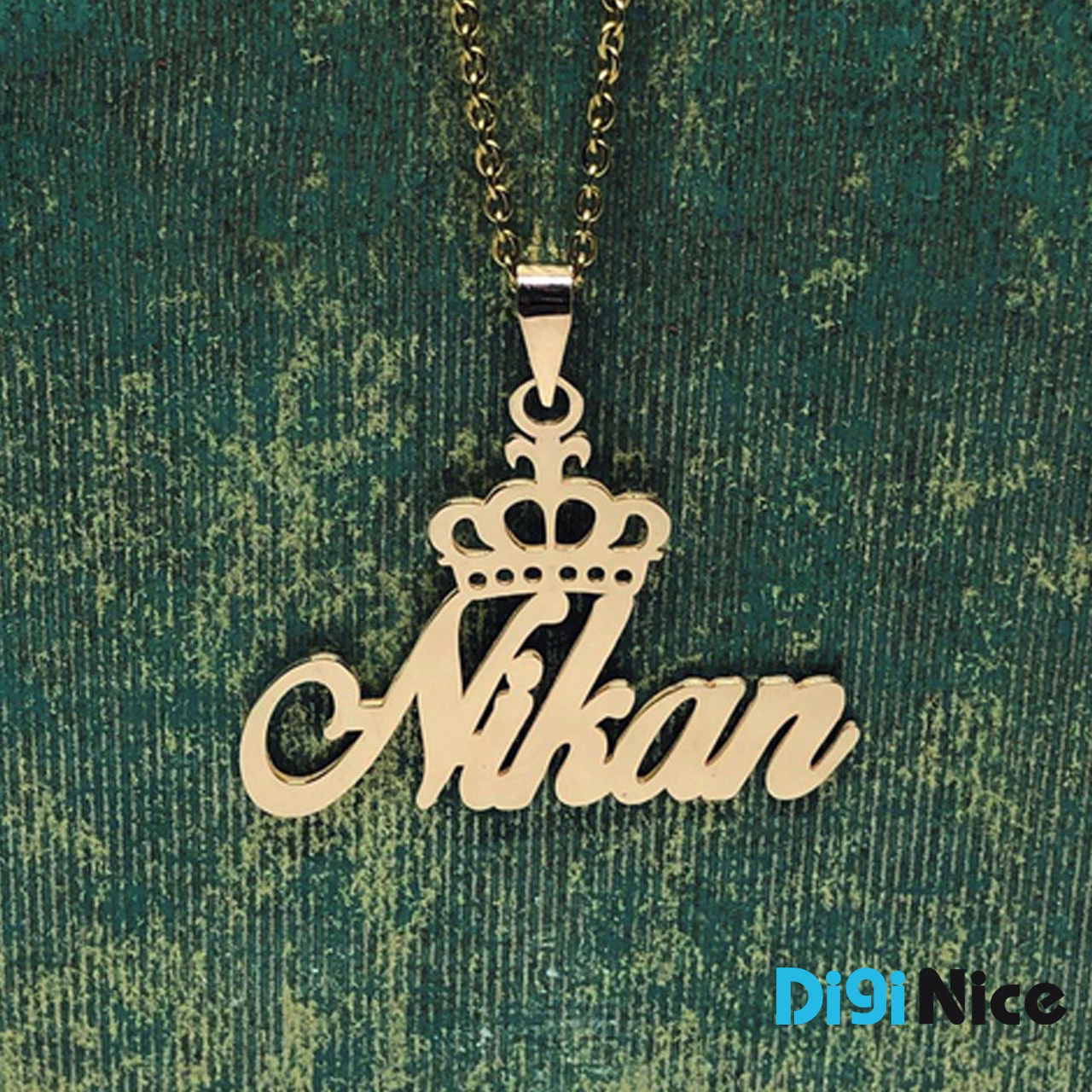 آویز گردنبند طلا 18 عیار طرح nikan نیکان