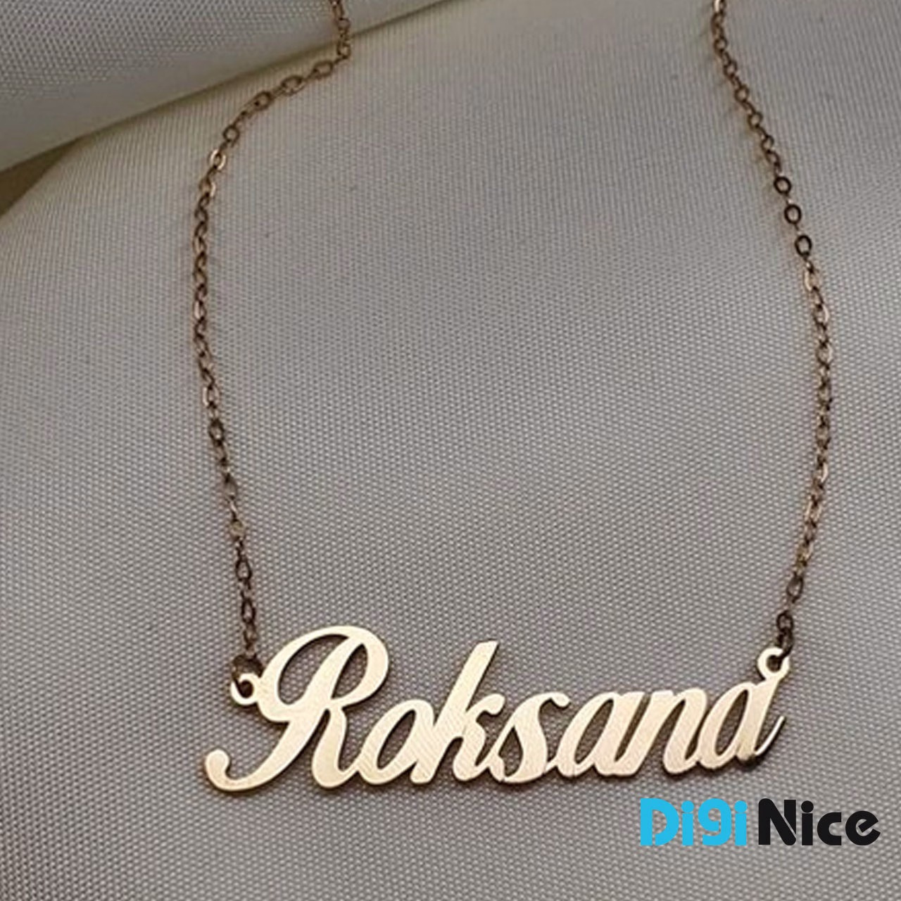 آویز گردنبند طلا 18 عیار طرح roksana رکسانا