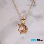 آویز گردنبند طلا 18 عیار طرح اسب تک شاخ