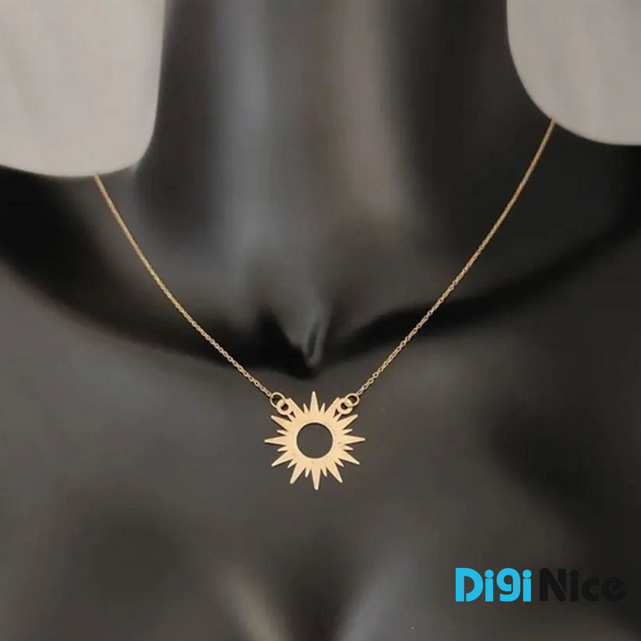 گردنبند طلا 18 عیار طرح خورشید (کد DN-P0830)