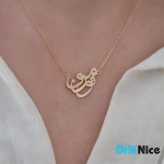 آویز گردنبند طلا 18 عیار طرح من و تو