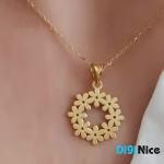 آویز گردنبند طلا 18 عیار طرح گل