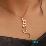 آویز گردنبند طلا 18 عیار طرح یاسی