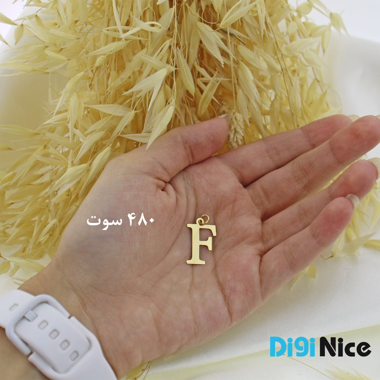 گردنبند طلا 18 عیار طرح F (کد DN-P0832)
