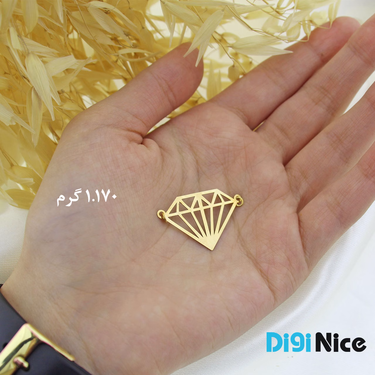 گردنبند طلا 18 عیار طرح الماس کد DN-P0528