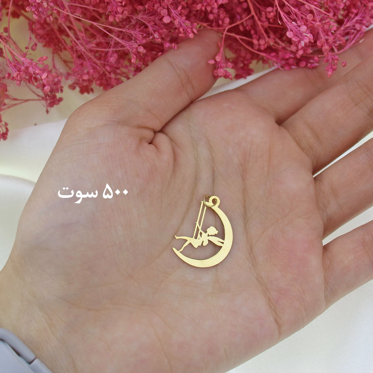 گردنبند طلا 18 عیار طرح فرشته (کد DN-P0565)
