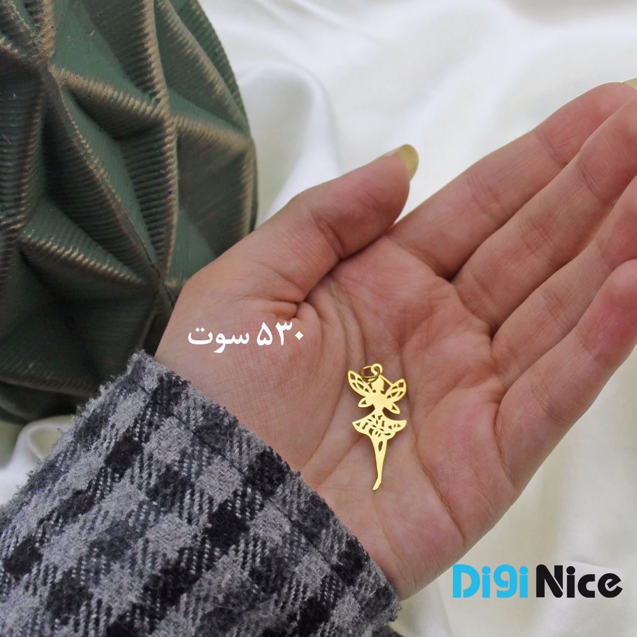 گردنبند طلا 18 عیار طرح فرشته (کد DN-P0758)