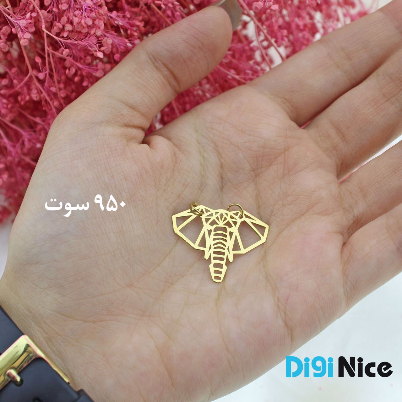 گردنبند طلا 18 عیار طرح فیل (کد DN-P0714)