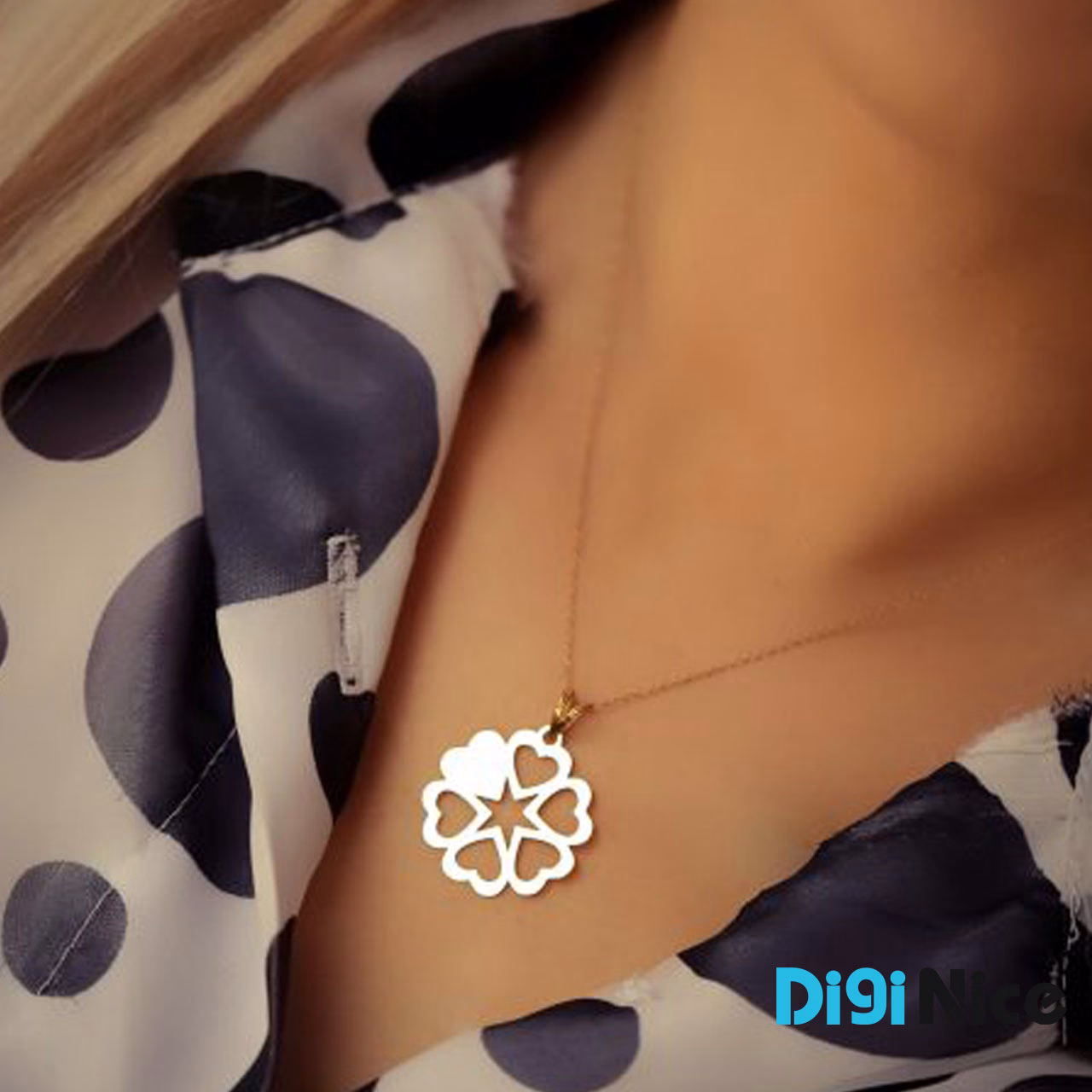 گردنبند طلا 18 عیار طرح قلب