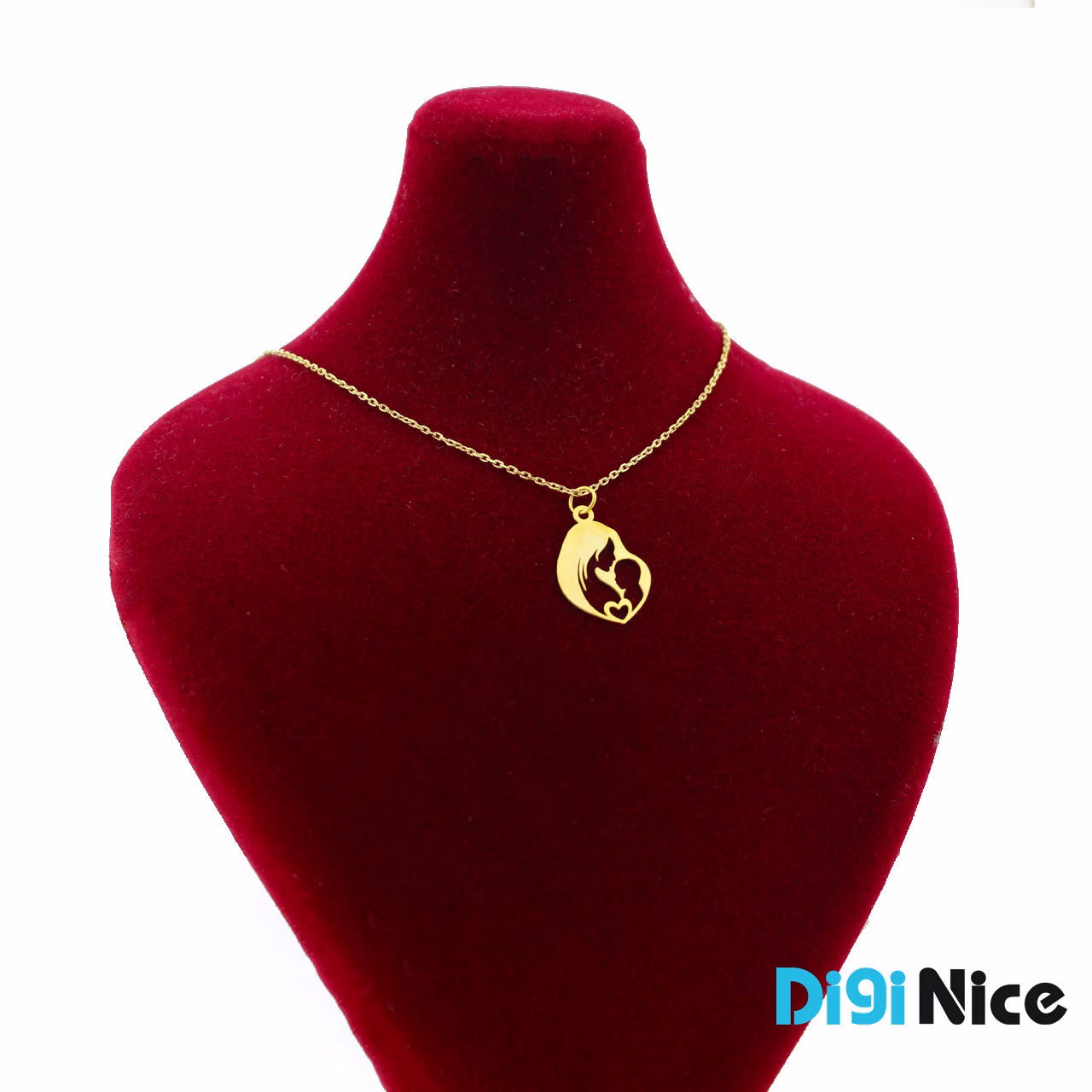 گردنبند طلا 18 عیار طرح مادر و فرزند (کد DN-P0492)